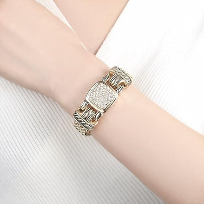 Pave Crystals Designer Inspired Statement Popcorn Chain Bracelets Women Jewelry Magnetic Clasp