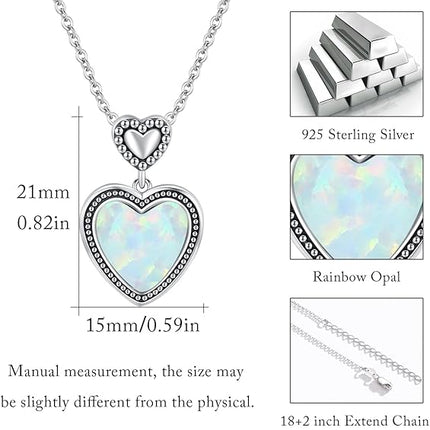 Heart Turquoise Necklace 925 Sterling Silver Turquoise Pendant Necklace,Fine I Love You to The Moon and Back Jewelry for Women