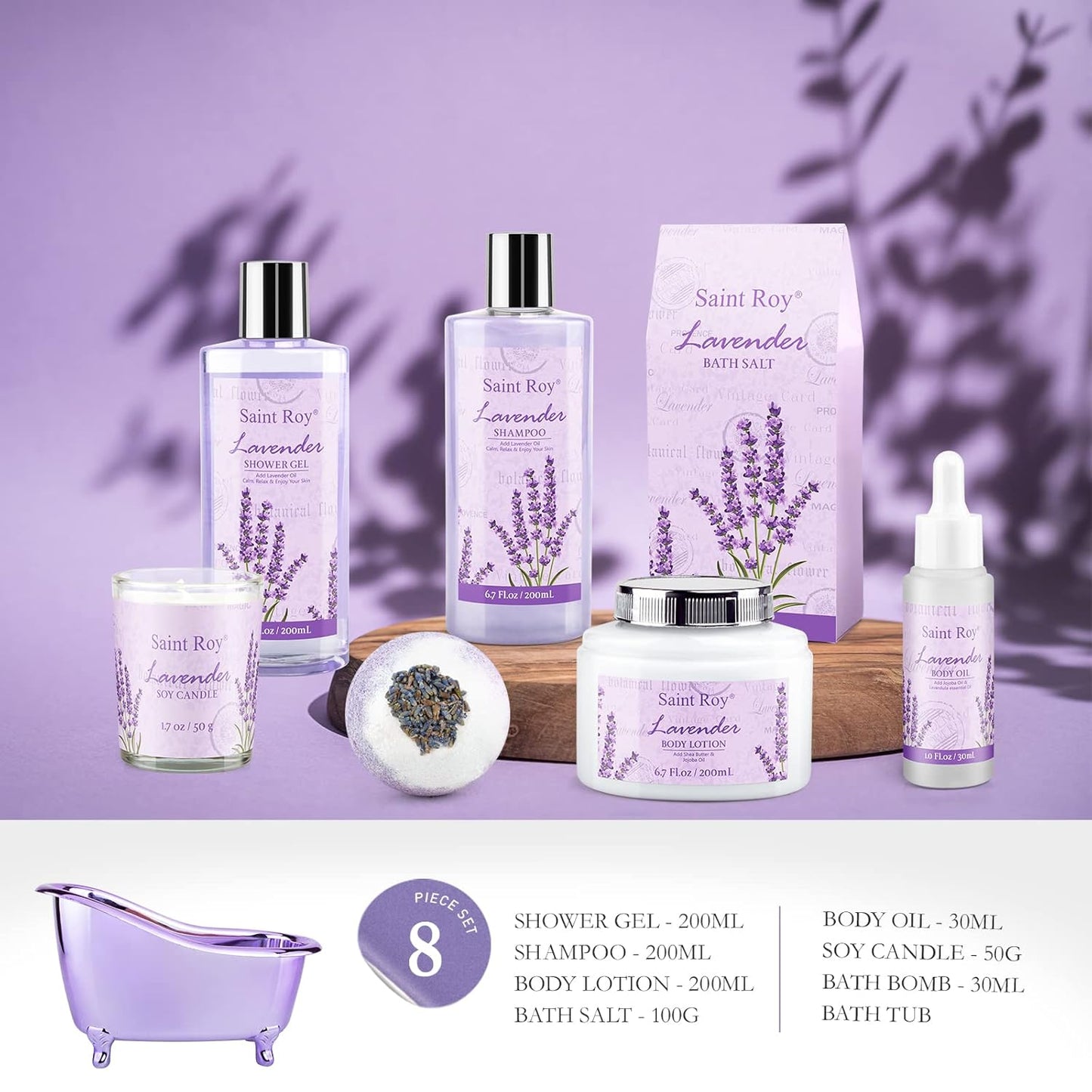 Lavender scented gifts for mom Spa Gift Baskets for Woman - spa baskets for women gift Lavender Gifts for Women, Bath Set, Christmas Gifts for Ladies, Home Spa Kit Gifts for Her, Mothers Day