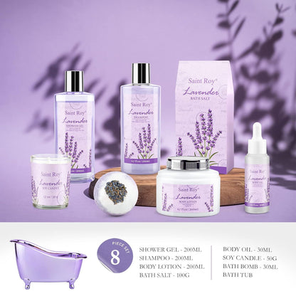 Lavender scented gifts for mom Spa Gift Baskets for Woman - spa baskets for women gift Lavender Gifts for Women, Bath Set, Christmas Gifts for Ladies, Home Spa Kit Gifts for Her, Mothers Day