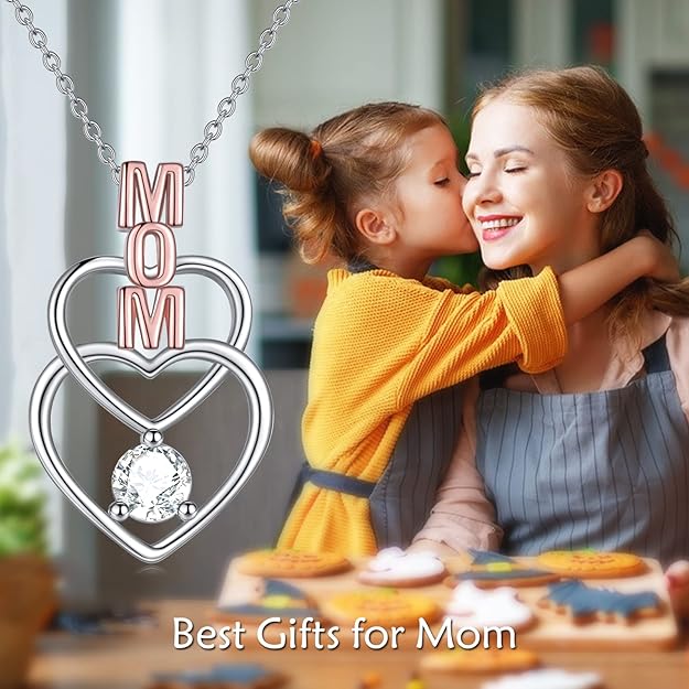 POPKIMI Mothers Day Gifts for Mom/Grandma Nana/Wife/Daughter/Girlfriend Birthday Jewelry 925 Sterling Silver Crystal Jewelry I Love You