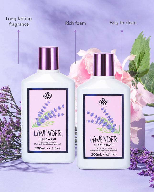 Bath and Body Gift For Women and Men - Lavender Home Spa Gift Set,Mug,Shower Gel,Bubble Bath,Lotion,Bath Bombs,Eye Mask,Manucure Set, Bath Belt, Body Oil,Bath Soak,Lip Balm,Soy Candle For Daily Use