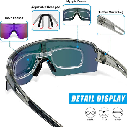 Cycling Glasses Polarized Sports Sunglasses, UV400 Baseball Sunglasses Softball Running Biking for Men Women
