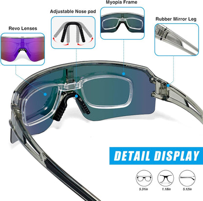 Cycling Glasses Polarized Sports Sunglasses, UV400 Baseball Sunglasses Softball Running Biking for Men Women