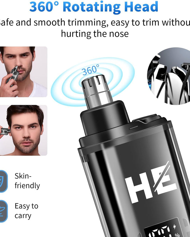 HIENA PRO Hair Clippers for Men Professional, Cordless Barber Clipper & T-Blade Beard/Hair Trimmer Set, Electric Razor Foil Shaver Nose Trimmer Barber Kit, Men's Hair Cutting Kit