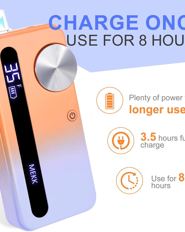 MEKK Nail Drill Kit,35000RPM Electric Nail Drill Professional Electric Nail File with 12PCS Bits,Anti-Shaking Cordless E Filer for Nails,Home & Salon(Orange Blue)