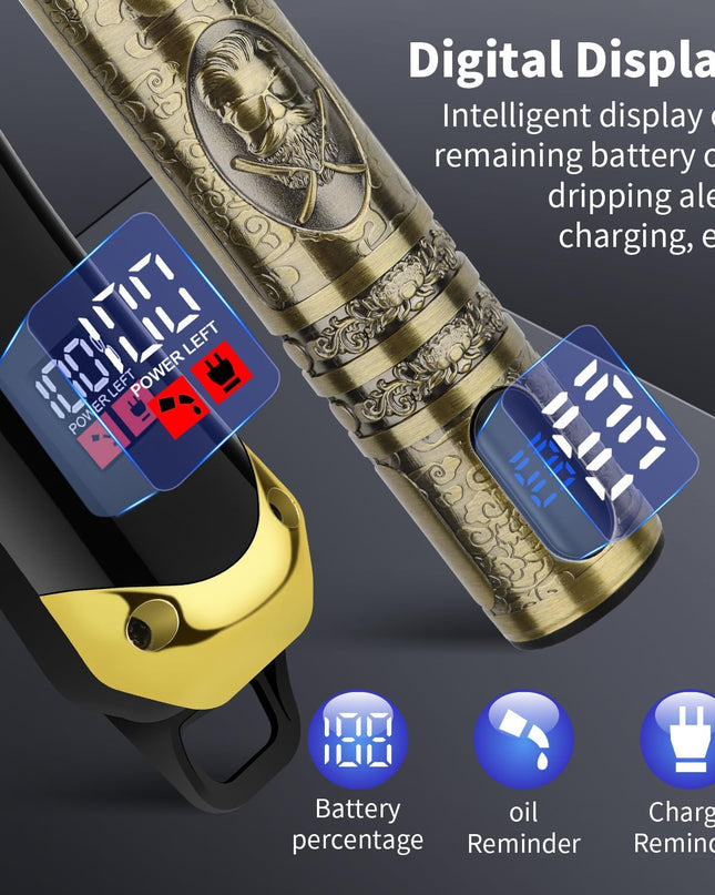 HIENA PRO Professional Hair Clippers & Cordless Barber Clippers for Men, Rechargeable Trimmer Set and Facial Grooming Tool Kit, Ear, Nose Hair Trimmer Set, Gifts for Men