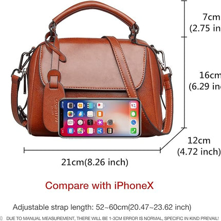 FOXLOVER Small Leather Crossbody Bags for Women Lady Shoulder Bag Top Handle Mini Handbag and Purse