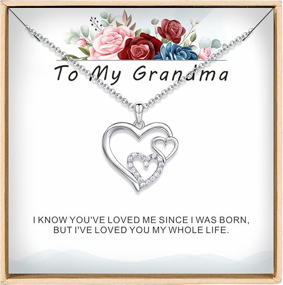 Grandma Gifts From Granddaughter Grandson, Mothers Day Necklace Christmas Birthday Gift From Granddaughter and Grandson, To My Grandmother Pendant Jewelry, Gift for Grandma. Nana Gift. Necklace for Nana