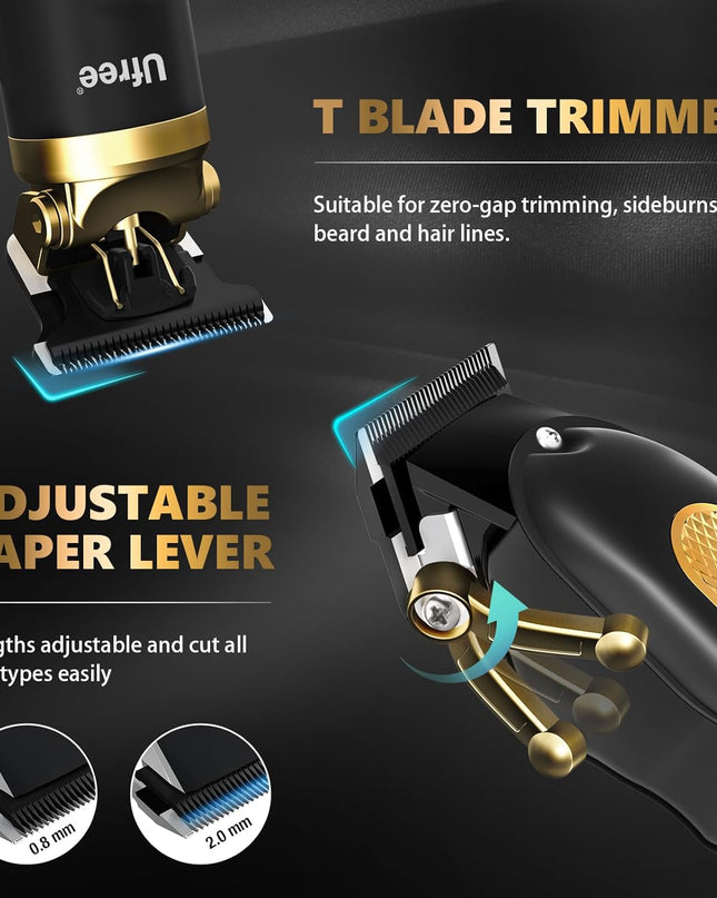 Ufree Professional Cordless Clippers and Trimmers Set for Men for Hair Cutting, Beard Trimmer, Barber Clippers, Rechargeable Electric Shaver, Gifts for Men