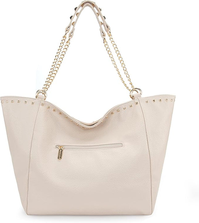 Montana West Oversize Tote Bag for Women Shoulder Purses with Chain Handbags