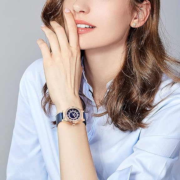 SHENGKE SK Ladies Easy Read Watch with Numerals Crystal Diamond Women Dress Watches Water Resistant