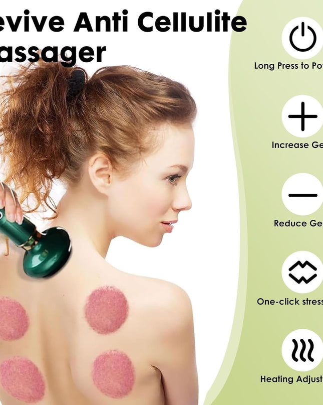 5 in1 Cellulite Massage Tool,Cellulite Massager Electric Fat Remover with 12 Suction Modes,Rechargeable & Cordless,Intelligent Cupping Massager for Arms,Legs,Back Used at Home