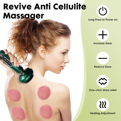 5 in1 Cellulite Massage Tool,Cellulite Massager Electric Fat Remover with 12 Suction Modes,Rechargeable & Cordless,Intelligent Cupping Massager for Arms,Legs,Back Used at Home