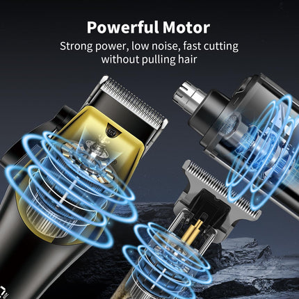 HIENA PRO Professional Hair Clippers & Cordless Barber Clippers for Men, Rechargeable Trimmer Set and Facial Grooming Tool Kit, Ear, Nose Hair Trimmer Set, Gifts for Men