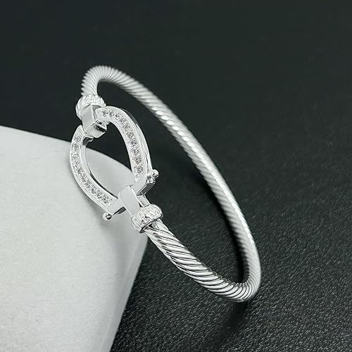 Horseshoe Bangle Bracelet for Women Girl, Adjustable Simple Horseshoe Bracelet Birthday Gifts Animal Jewelry,Horse Hypoallergenic Fashion Women Bracelet Bangle Jewelry for Christmas Gift for Women