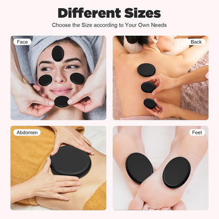 16Pcs Basalt Hot Stones Set Hot Rocks Massage Stones Kit with Heater Box for Body Massage (Include Hot Stone)