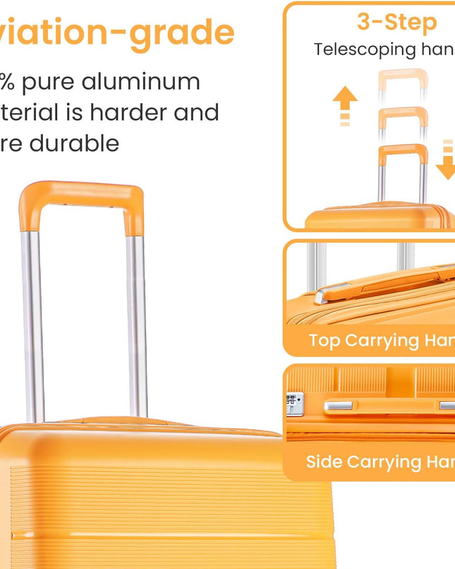 4-Piece Hardshell Luggage Set with TSA Locks, Expandable Suitcases and Silent Spinner Wheels - Vibrant Colors for Easy Identification (14/20/24/28 Inch) - Family Travel Suitcase Sets