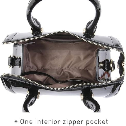 Shiny Patent Faux Leather Handbags Barrel Top Handle Purse Satchel Bag Shoulder Bag for Women