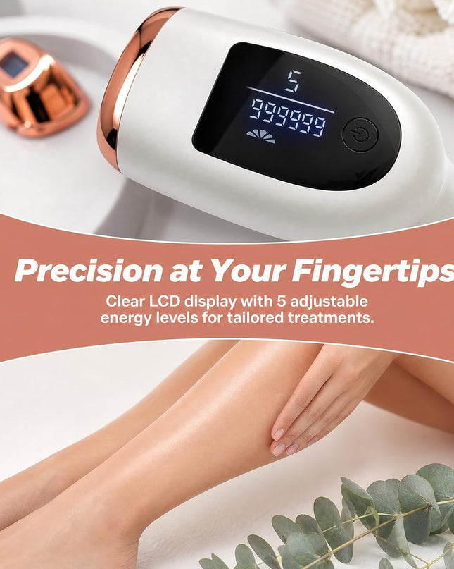 IPL Laser Hair Removal Device, At-Home Hair Removal for Women Men, 999,999 Flashes Permanent Hair Removal Device on Facial Legs Arms Bikini Line
