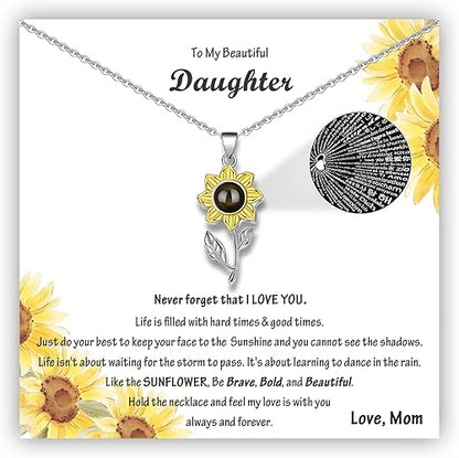 SmileBelle Daughter Necklace for Daughter from Mom, Daughter Necklace as Daughter Birthday Gift from Dad, Father Daughter Gift from Dad, to My Daughter Necklace from Dad as Christmas Gifts