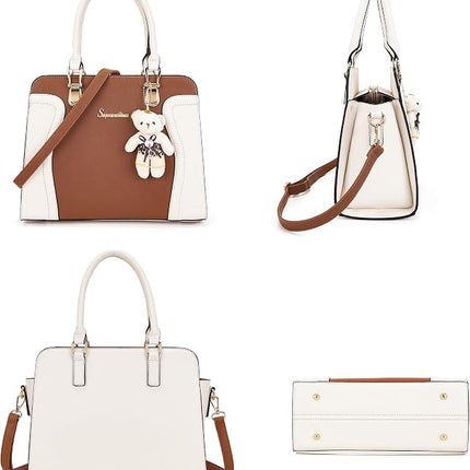 Soperwillton Purses for Women Shoulder Handbags Satchel Bag Wallet Set 3pcs