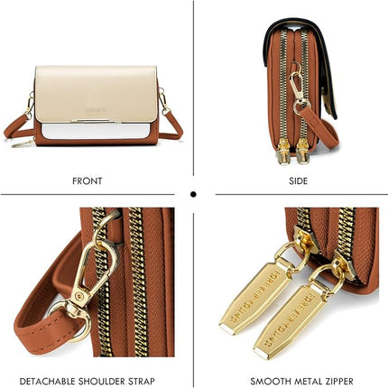 Roulens Small Crossbody Bag for Women,Cell Phone Purse Women's Shoulder Handbags Wallet Purse with Credit Card Slots