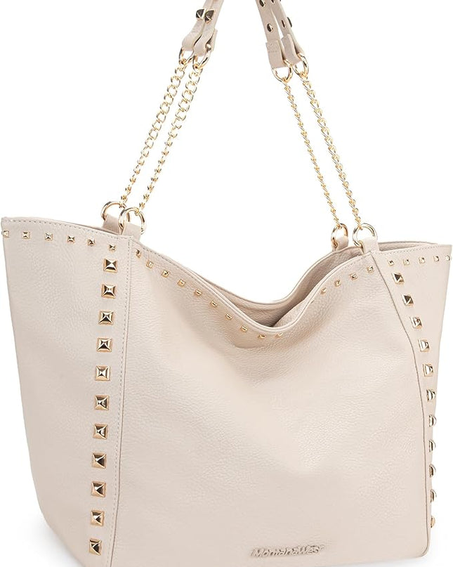 Montana West Oversize Tote Bag for Women Shoulder Purses with Chain Handbags