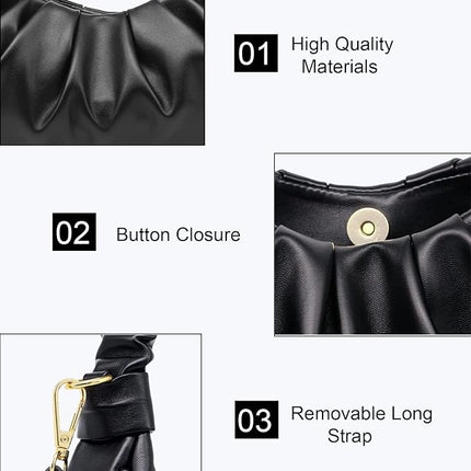 NIUEIMEE ZHOU Small Shoulder Bag for Women Classic Clutch Trendy Tote HandBag Crossbody Purse with Button Closure