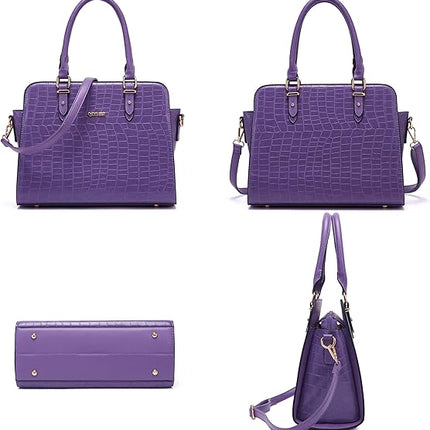 Qiyuer Satchel Purses For Women Top Handle Bag Purse And Wallet Set Work Tote Bags 2pcs