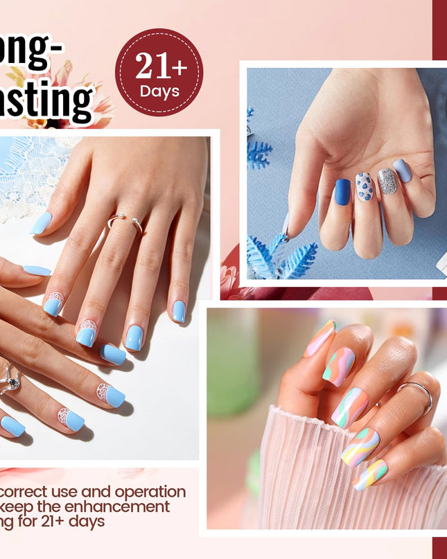 Gel Nail Polish Kit with U V Light 32 Colors Gel Polish Nail + 4 Functional Adhesive Bottles Kit Soak Off Manicure Tools Gifts for Women
