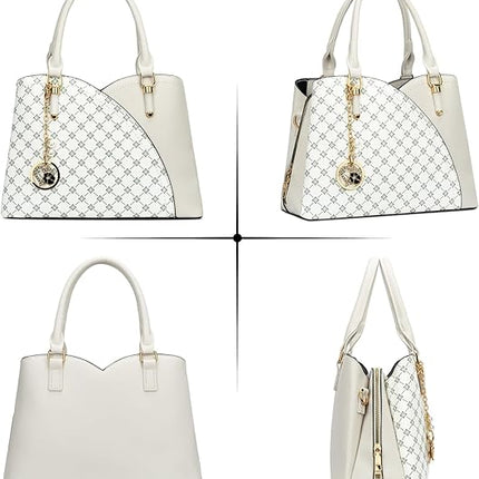 KKXIU Triple Compartments Purses and Handbags for Women Fashion Ladies Satchel Shoulder Top Handle Bag