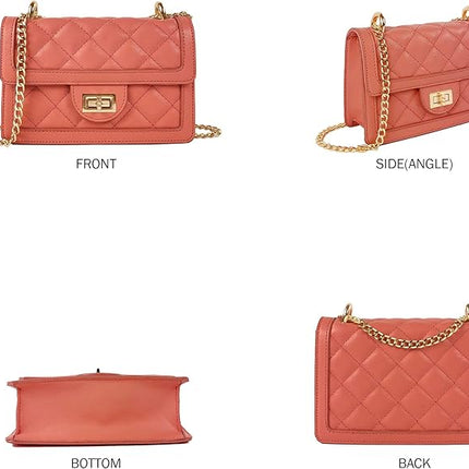 SG SUGU Small Quilted Crossbody Bag, Trendy Designer Mini Shoulder Bag, Phone Wallet Purse for Women