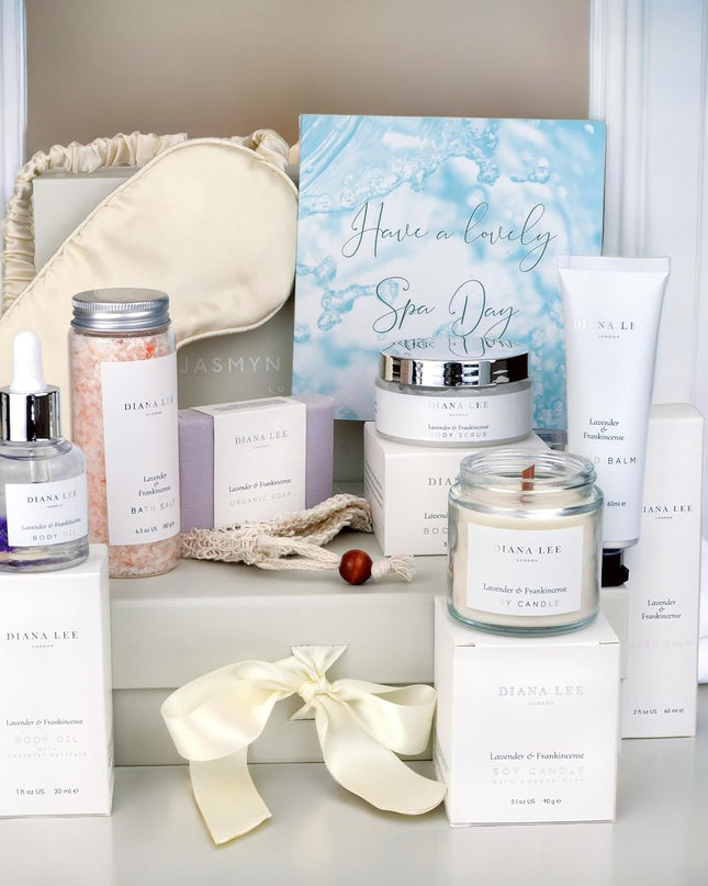 Jasmyn & Greene Luxury Bath Gift Set for Women - 10 Relaxing Bath Spa Gifts for Women with Lavender Self Care Gifts for Mom, Home Spa Gift Baskets for Women, Birthday Gifts for Women