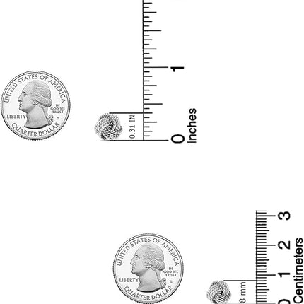 LeCalla Sterling Silver Love Knot Stud Earrings | 925 Sterling Silver Love Knot Earrings Jewelry | Lightweight Italian Design Twisted Love-Knot Stud Earrings for Women