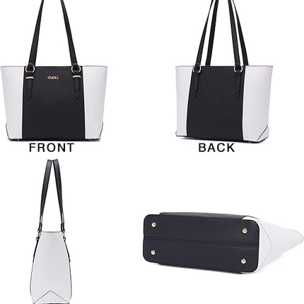 YZAOLL Purses for Women Faux Leather Medium Large Tote Satchel Shoulder Purse Handbag Wallet set