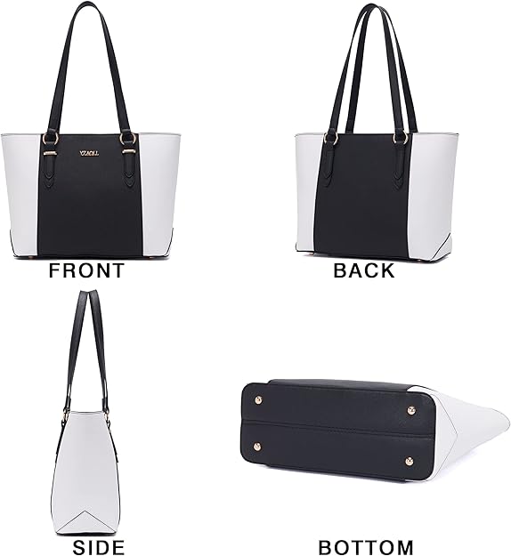 YZAOLL Purses for Women Faux Leather Medium Large Tote Satchel Shoulder Purse Handbag Wallet set