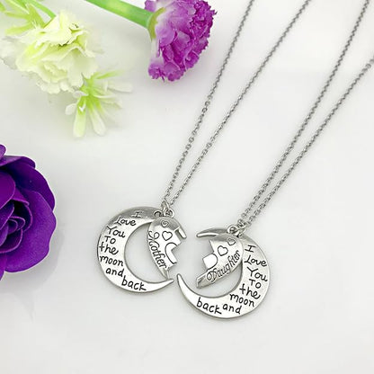 YOUFENG Gifts for Mom I Love You to the Moon and Back Mother Daughter Women Necklaces Pendant Mothers Day Gifts