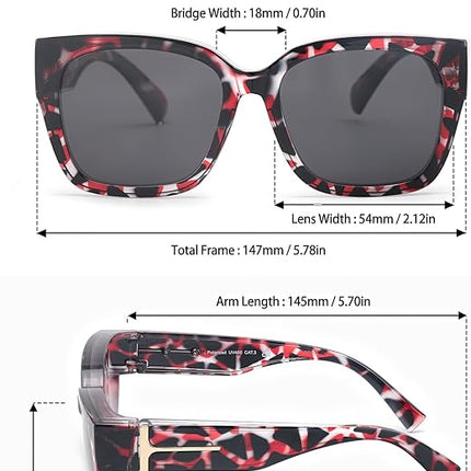 Myiaur Fit Over Sunglasses for Women, Trendy Designer Style Oversized Polarized Sunglasses for Driving with UV400 Protection