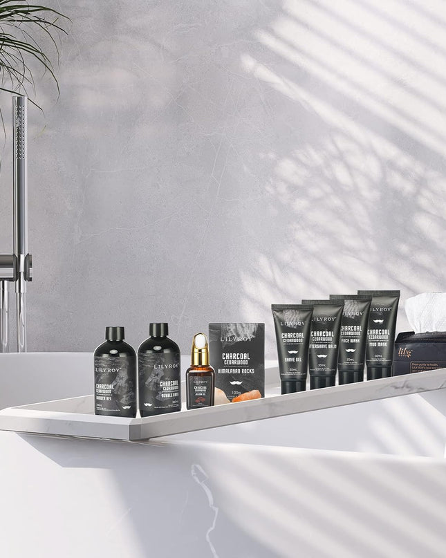 Perfumes Bath Spa Gift Baskets Set for Men Father's Day Luxury Bath and Body Gift Travel Bag Set 10 Pcs Bath Spa Kit Skin Self Care Gifts Set for Christmas Birthday Gift for Men and Fathers