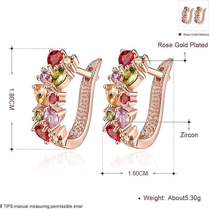 Earrings for Women Huggie Stud Cubic Zircon Pearl Earrings Gifts for Women Birthday Gifts14K Gold Plated Cuff Earrings