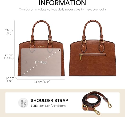 LOVEVOOK Purse Handbag for Women, Vintage Tote Shoulder Bag Trendy, PU Leather Satchel Bag, Medium Ladies Hand Bag