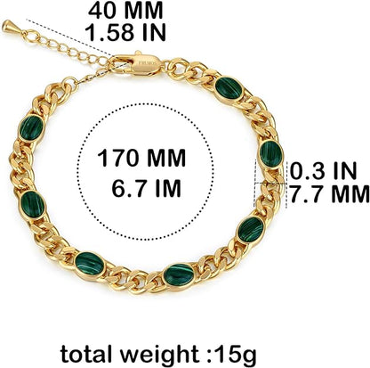 Dainty Layering Bracelets for Women 18 k Gold Plated Fashion Adjustable Chunky Cuban Paperclip Link Chain Bracelets Jewelry for Women Girls Gift