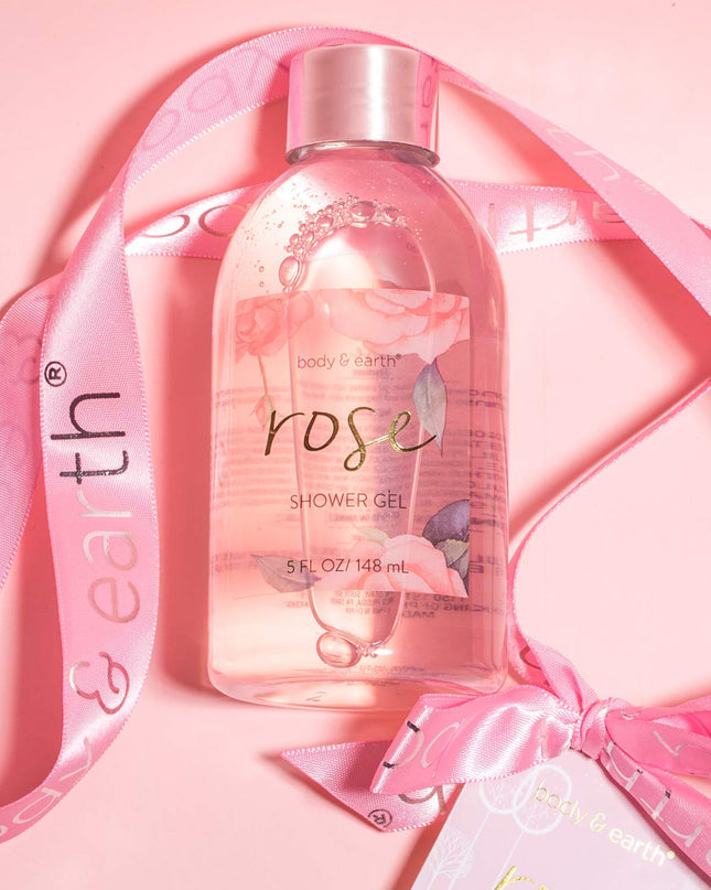 Bath and Body Gift Set for Women, Body & Earth 5 Pcs Rose Spa Set Gifts for Women, Self Care Kit, Lotion Sets for Women ,Christmas Gifts for Women
