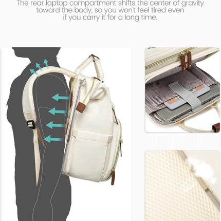 LOVEVOOK Laptop Backpack for Women, 15.6'' Waterproof Nurse Bag Teacher Work Backpack Purse for Women, Travel Computer Backpack for College Office Business Ladies