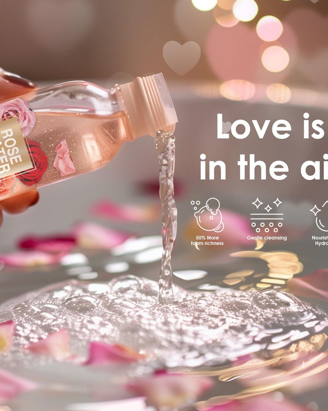 Body & Earth Spa Baskets for Women - 5 Piece Rose Scented Bath Sets with Shower Gel, Body Scrub, Body Lotion, Hand Soap, Mothers Day Gifts for Mom