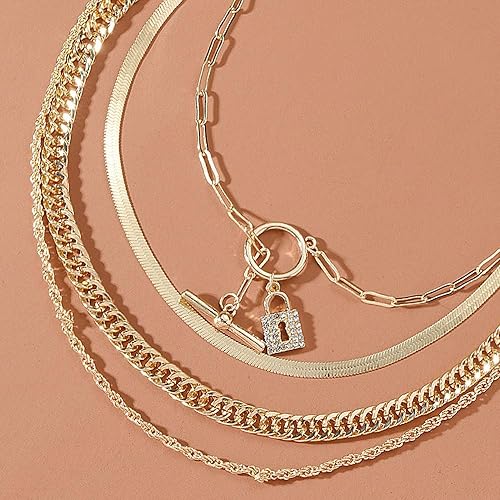 Chargances Gold Snake Bone Chain Necklace for Women and Girls