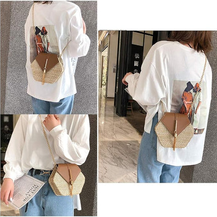Women's Crossbody Bag Cute Straw Shoulder Bag
