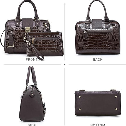 Dasein Women Barrel Handbags Purses Fashion Satchel Bags Top Handle Shoulder Bags Vegan Leather Work Bag