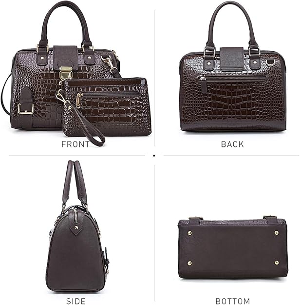 Dasein Women Barrel Handbags Purses Fashion Satchel Bags Top Handle Shoulder Bags Vegan Leather Work Bag